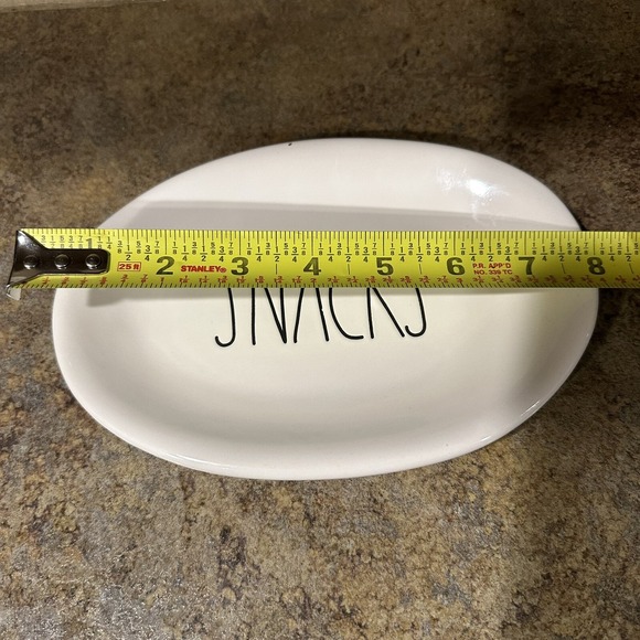 Rae Dunn Artisan Collection by Magenta Snack Oval Plate Farmhouse Black Text New - Picture 4 of 4